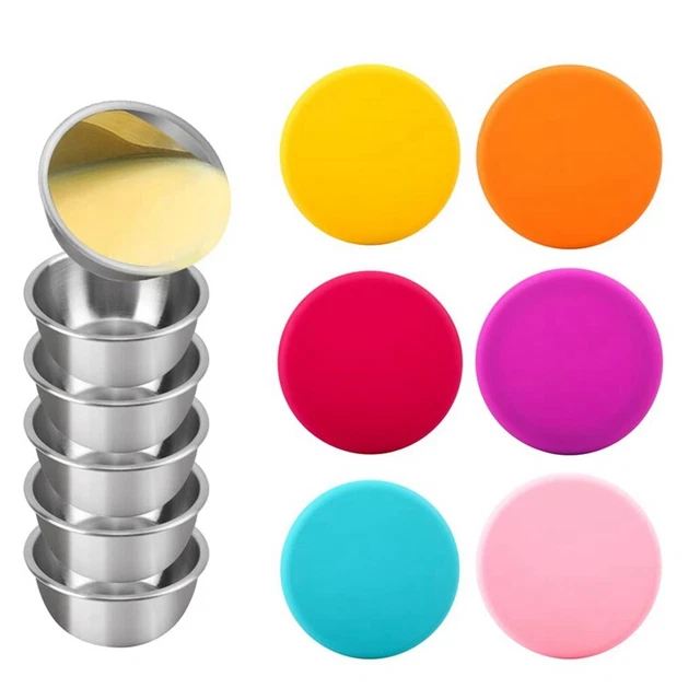 6 pezzi condimento per insalata da asporto, tazza salsa in acciaio inox J7E9