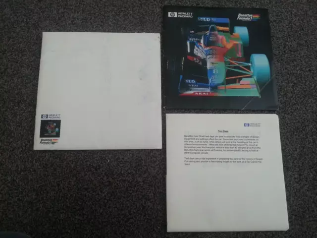 BENETTON 1997 TEST INFORMATION PACK Silverstone Formula 1 (F1)