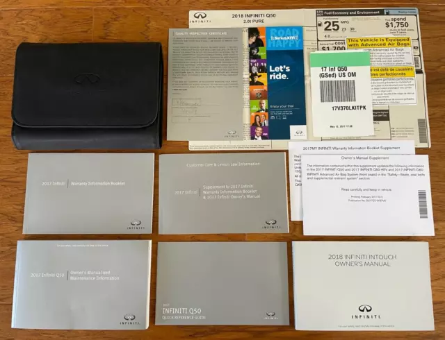 2017 Infiniti Q50 Owners Manual Set in Storage Case + Navigation Users Guide