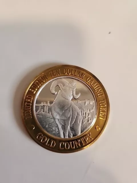 Limited Edition Ten Dollar Gaming Token Gold Country Motor Inn Elko, Nevada