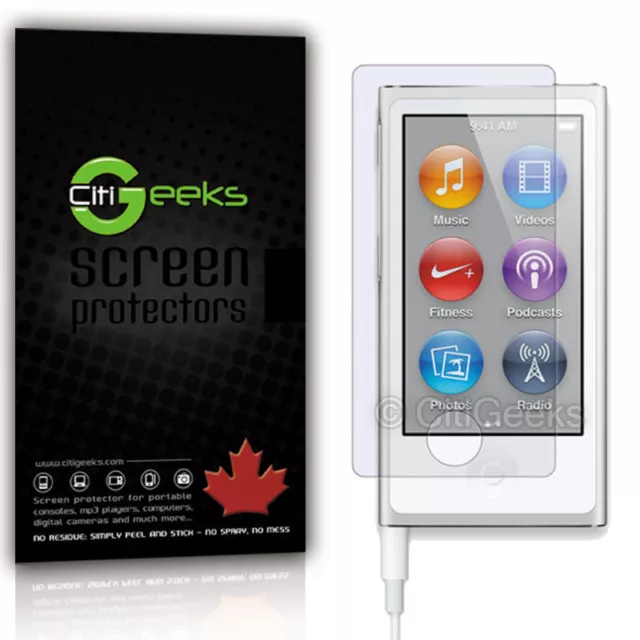 CitiGeeks® iPod nano 7 gen Screen Protector Crystal HD Glossy Film [3-Pack]