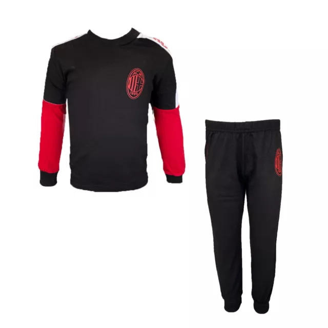 Pigiama Bambino Lungo in Cotone AC Milan Prodotto Ufficiale Art. MI16097