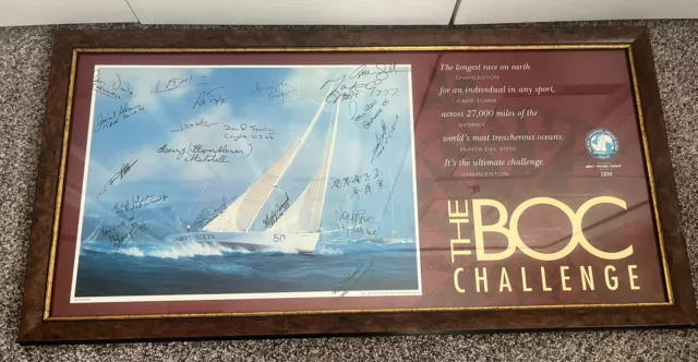 BOC Challenge 1994/1995 Framed Poster with all 20 Skippers Hand Signed