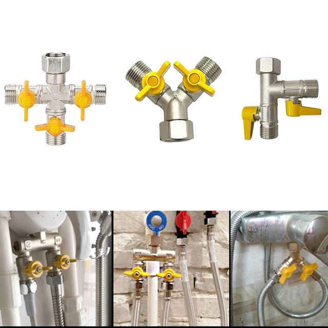 Collettore versatile 3 vie adattatore distributore a T per 2 collegamenti 1/2 pollici AG