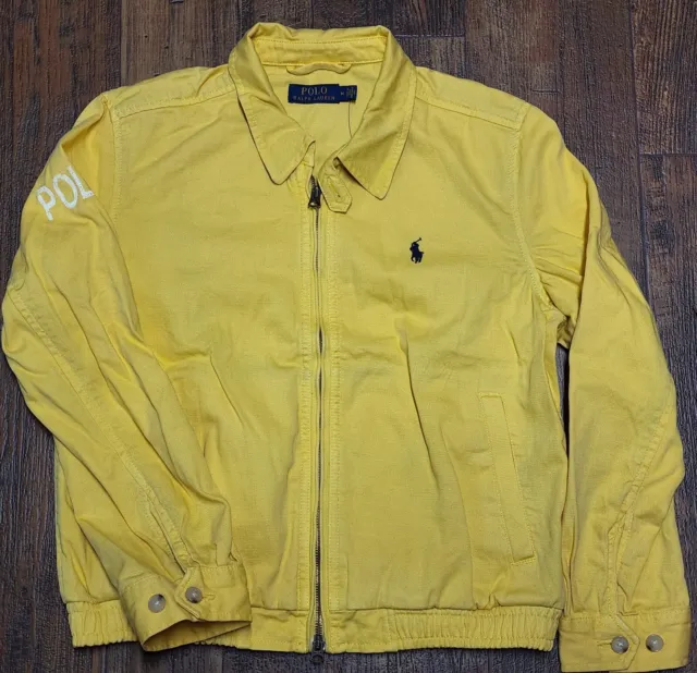 NWOT Polo Ralph Lauren Women's Yellow Bayport Canvas Jacket Black Pony