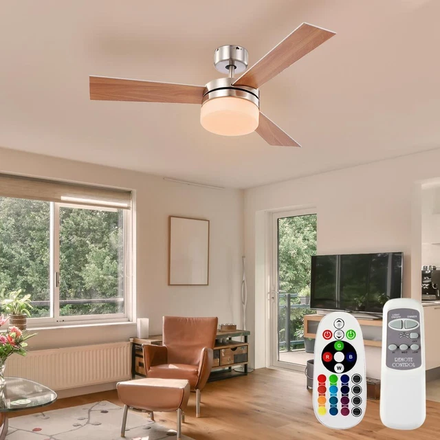 Ventilatore A Soffitto Con Luce LED Oraymin 50cm, Telecomando E App, 4400LM, 3000K-6000K Dimmabile, 6 Velocità, Per Camera E Soggiorno