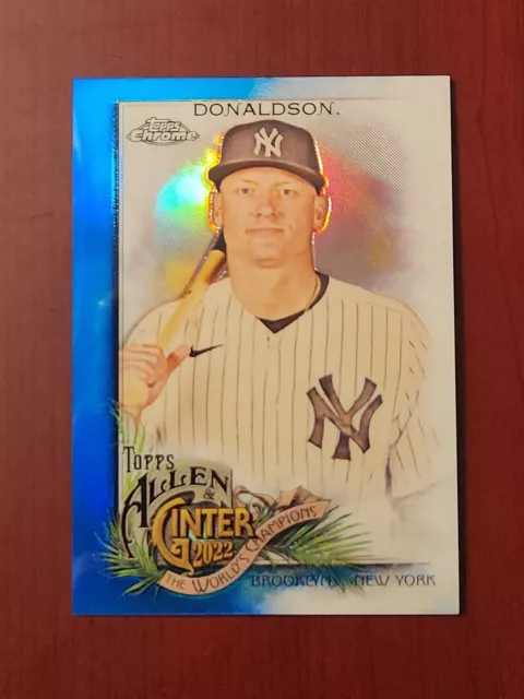 2022 Topps Chrome Allen Ginter Josh Donaldson Yankees Blue Refractor /150 # 10