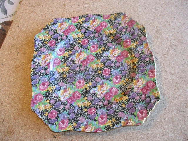 1950s ROYAL WINTON GRIMWADES ENGLAND HAZEL CHINTZ 8 3/4" PLATE EXCELLENT