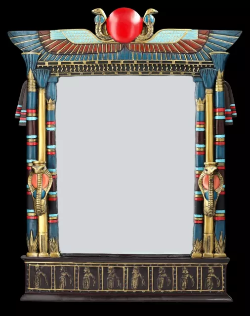 Wandspiegel ägyptisch mit Kobras und Kerzenhalter - Pharao Schlange Könige