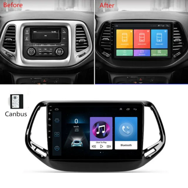Für 2017-2020 Jeep Compass Autoradio Player 10" Touchscreen Android 10.1 GPS MP5