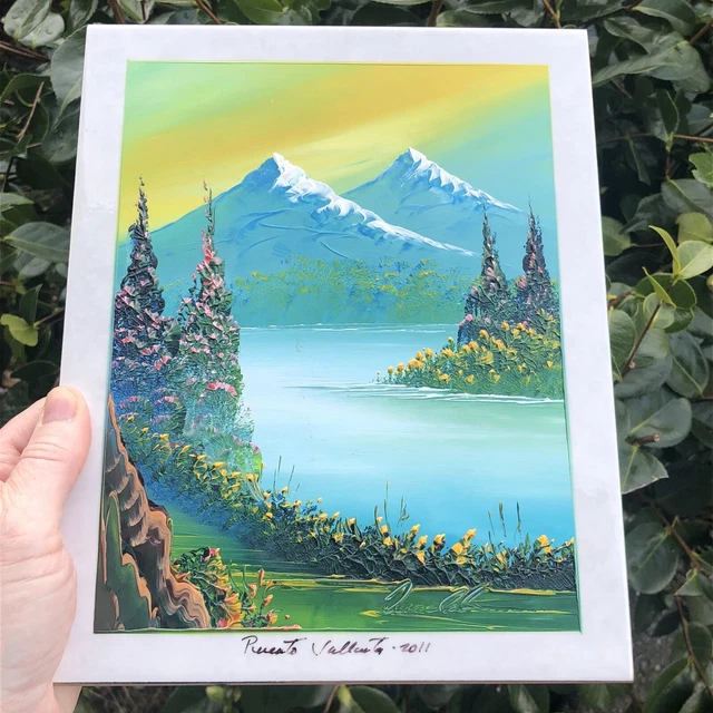 2011 HANDPAINTED LANDSCAPE  LAMOSA MEXICO TILE ART SIGNED 8 x 10