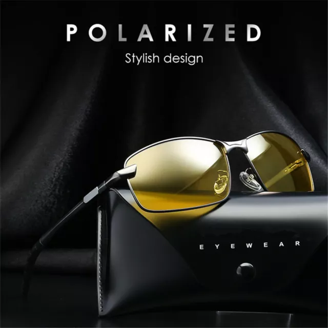 Night Vision Driving Glasses Aluminum HD Polarized Sunglasses Anti Glare Eyewear