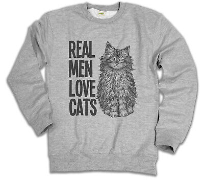 Real Men Love Cats Unisex Sweatshirt CLEARANCE Gift Sale Present Kitten Sweater