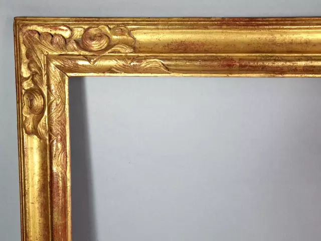 Cadre ancien bois sculpté doré d'origine 73x58 feuillure 61x46 cm B556 2
