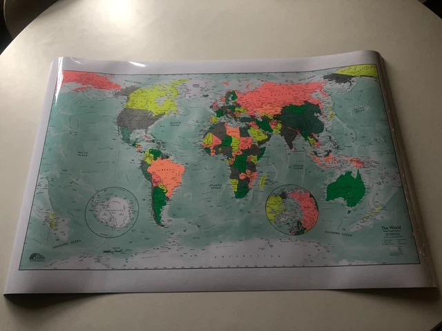 World Map Wall Poster - The Future Mapping Company (Laminated 1015 x 575mm)
