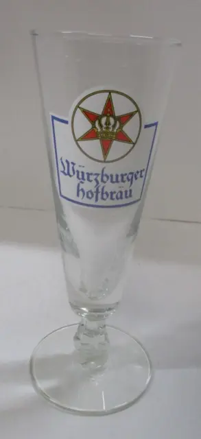 Vintage Wurzburger Hofbrau Bavarian Pilsner Beer Glass 7.5" Tall