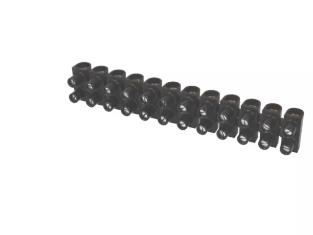 Barrette de connexion "domino" 12 entrées 10mm² noire