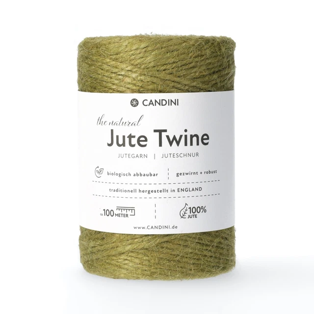 Jutegarn - olivgrün, 100m, 2-3mm Jute - Schnur Kordel Paketschnur Bastelschnur