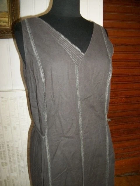 Robe Sinequanone Bi-matières Coton Et Lin Sans Manches - Taille 42 (Caramel)