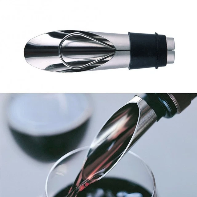 Lot De 12 Becs Verseurs Et Bouchons Pour Vin - Acier Inoxydable - Aérateur 2 En 1 - XLKJ