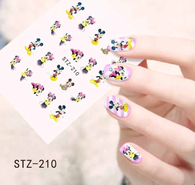 Nail Art Water Decals Stickers Transfers Mickey Mouse Minnie Mouse (STZ210)