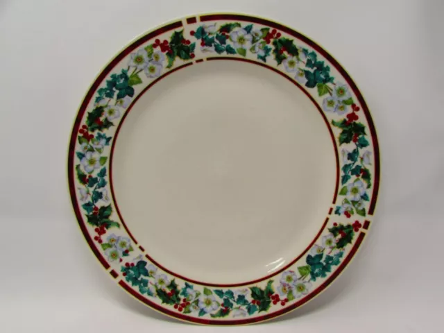 Holly by Majesticware Chop Plate Stoneware Holly & White Blossoms Red Band L259