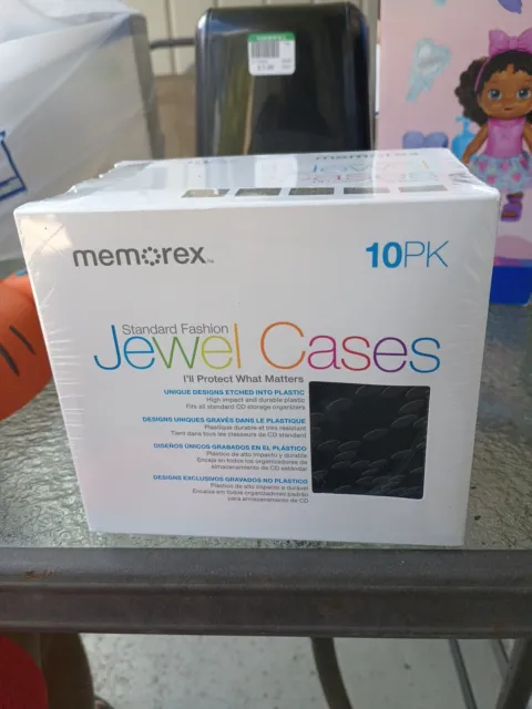 Memorex Standard Fashion Unique Designs Etched Into CD DVD Jewel Cases 10 Pack