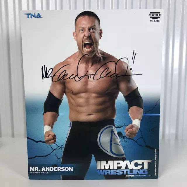 Mr Anderson Hand Signed Official Impact Wrestling Promo Photo 8” x 10” /  WWE