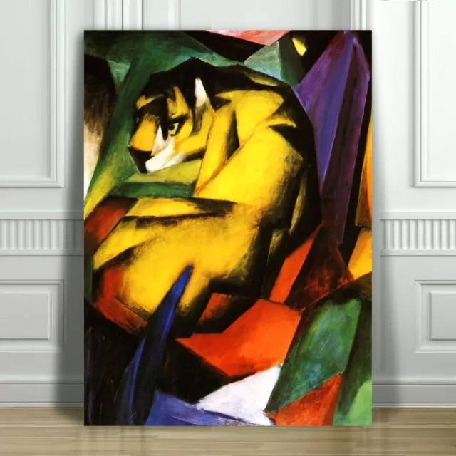 FRANZ MARC - Tiger - CANVAS ART PRINT POSTER - Abstract Cat - 10x8"