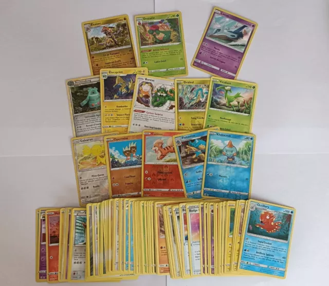 Lot De 100 Cartes Pokémon Sans Double Holo Reverse Rare