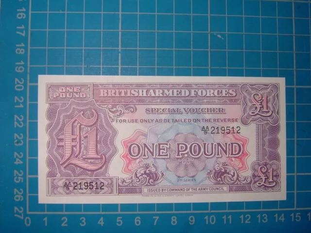 British Armed Forces One Pound Note UNC AA/9 219512 2nd Series 1948 M22