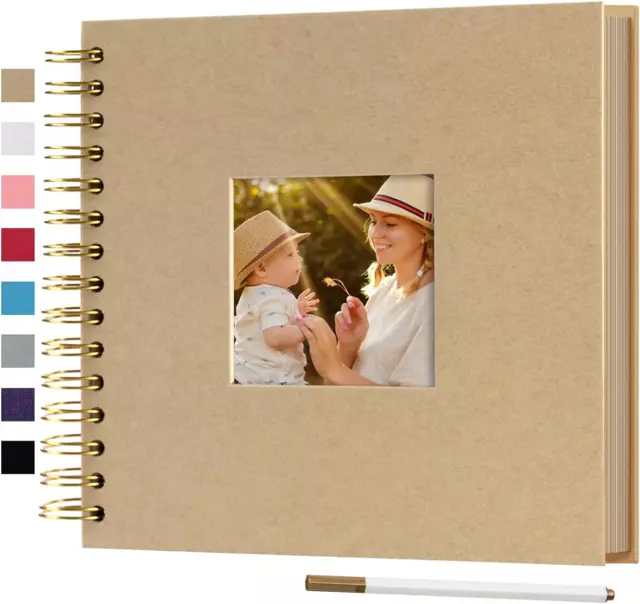 8 x 8 Inch Small DIY Scrapbook Photo Album with Cover Photo 80 Pages Hardcover C