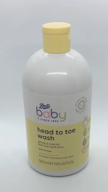 Boots Baby Bath, Head To Toe Wash Gentle& Mild 500ml New BN