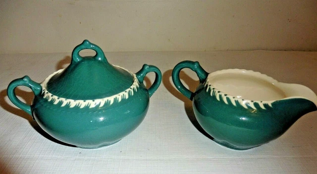 Harker Pate Sur Pate Ware Corinthian Cream and Sugar Set