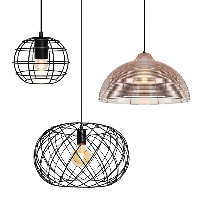 Vintage Wire Cage Shade Pendant Ceiling Lights Home Pub Club Diner Chandelier