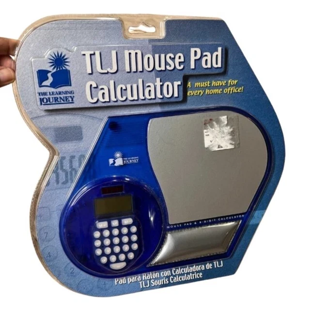TJI Mouse Pad Wrist Rest 8 Digit Dual Calculator Gel-Filled NEW