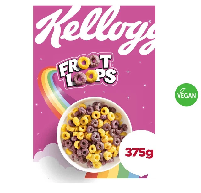 KELLOGG'S FROOT LOOPS Sweetened rare Multi-Grain Cereal 375g natural ...