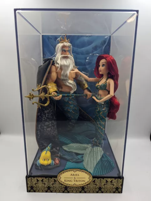 Disney Store Fairytale Limited Doll Ariel & King Triton The Little Mermaid