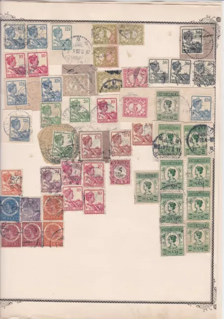 netherlands indies stamps on album page  ref 13535