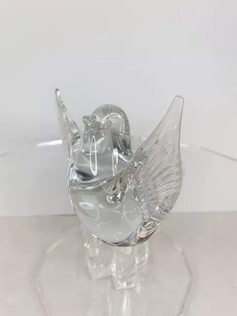 FM KONSTGLAS Ronneby Sweden Glass BIRD Crystal Figurine Figure Paperweight SIGN