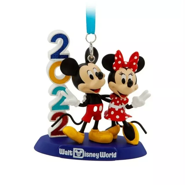 WALT DISNEY WORLD Parks 2022 Mickey Minnie Figure Christmas Ornament