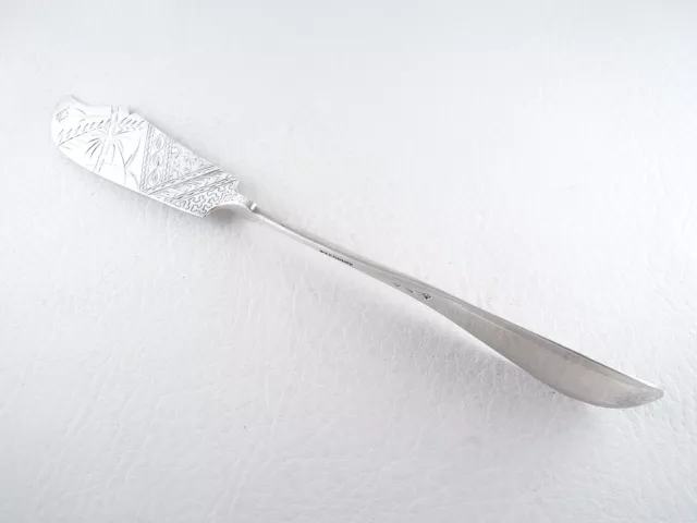 VANSANT Sterling Right Angle Butter Spreader Twist Handle Engraved Aesthetic