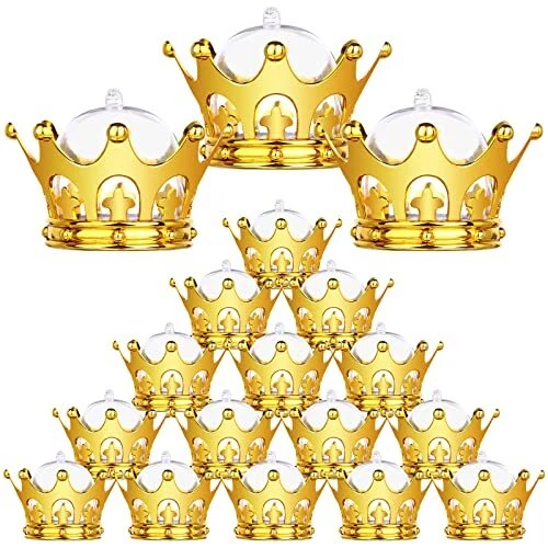 18 Pcs Gold Fillable Crown Candy Gift Boxes