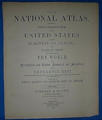 Vintage 1889 GRAY'S GEOLOGICAL MAP of the UNITED STATES Old Authentic Free S&H 2