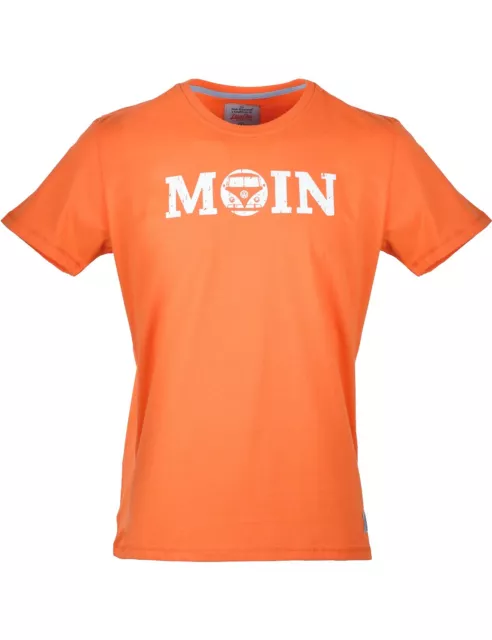 Herren T-Shirt VW Bulli »MOIN« Spicey Orange Weiß