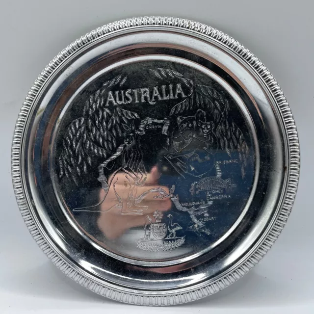 Plate Australian Embossed Australia design Argosy Plated Vintage 8in