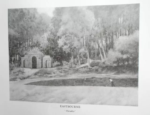 EASTBOURNE Golf Course B/W Print Facsimile Of Original 1910 Harry Rountree