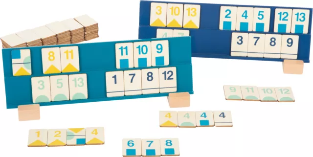 small foot Rummy Zahlenlegespiel Rechenspiel Lernspiel Kinder Holz Zahlen bunt