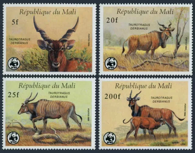 Mali 542-545,MNH.Michel 1078-1081. World Wildlife Fund WWF-1986:Derby's Eland.