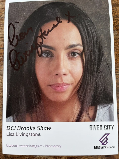 BBC River City DCI Brooke Shaw Lisa Livingstone Hand Signed Cast Card Autograph